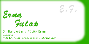 erna fulop business card